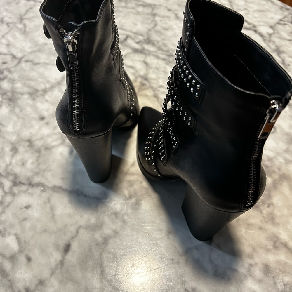 Steve Madden Black Ankle Boots with Silver Buckles - Picture 6 of 10